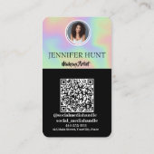 Moderne Holografischer QR-Code für soziale Medien Visitenkarte (Rückseite)