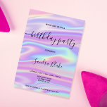 Moderne Holograph Girly Trendy Geburtstagseinladun Einladung<br><div class="desc">Gönnen Sie sich einen Glamour auf Ihre liebliche 16 Geburtstagsfeier für Ihr glänzendes Mädchen mit dieser niedlichen,  mädchenhaften und trendigen Einladung mit Holograph-Hintergrund</div>