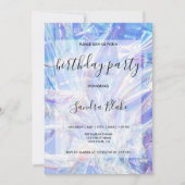 Moderne Holograph Girly Trendy Geburtstagseinladun Einladung (Vorderseite)
