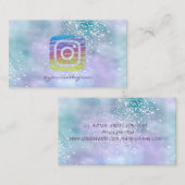 Moderne Holographic Diamonds Instagram Social Medi Visitenkarte (Vorne/Hinten)