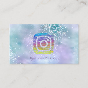 Moderne Holographic Diamonds Instagram Social Medi Visitenkarte