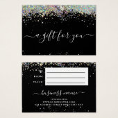 Moderne Holographic Glitzer Black Gift Zertifikate (Vorne & Hinten)