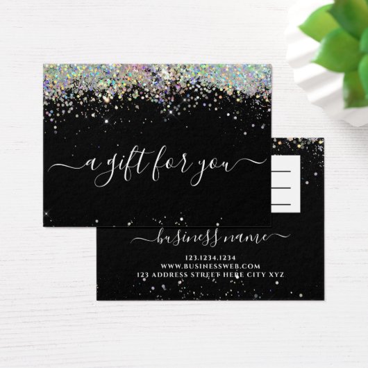 Moderne Holographic Glitzer Black Gift Zertifikate (Schreibtisch)