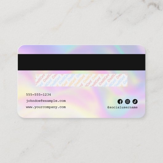 Moderne Holographic Hair Stylist Kreditkarte gesty Visitenkarte (Rückseite)