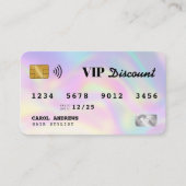 Moderne Holographic Hairstylist Credit Card VIP Rabattkarte (Vorderseite)