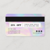 Moderne Holographic Hairstylist Credit Card VIP Rabattkarte (Rückseite)