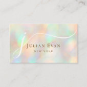 Moderne Holographic Luxe Script Aura Business Card Visitenkarte (Vorderseite)