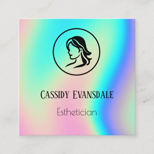 Moderne Holographic Luxury Square Beauty Quadratische Visitenkarte (Vorderseite)