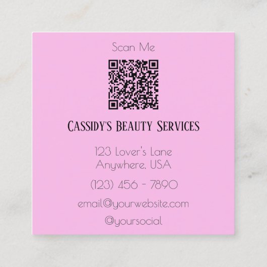 Moderne Holographic Luxury Square Beauty Quadratische Visitenkarte (Rückseite)