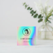 Moderne Holographic Luxury Square Beauty Quadratische Visitenkarte (Stehend Vorderseite)