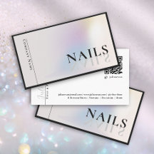 Moderne Holographic Nail Business Card