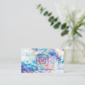 Moderne Holographic Opal Instagram Social Media Visitenkarte (Stehend Vorderseite)