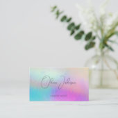 Moderne Holographic Opal Stone Business Card Visitenkarte (Stehend Vorderseite)