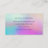 Moderne Holographic Opal Stone Business Card Visitenkarte (Rückseite)