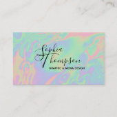 Moderne Holographic Script Pastel Terminationskart Terminkarte (Vorderseite)