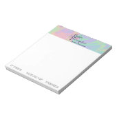 Moderne Holographic Script Rainbow Pastel - Notepa Notizblock (Rotiert)