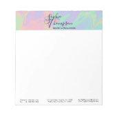 Moderne Holographic Script Rainbow Pastel - Notepa Notizblock (Vorderseite)