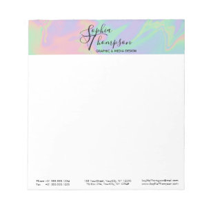 Moderne Holographic Script Rainbow Pastel - Notepa Notizblock