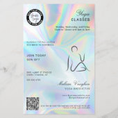 Moderne Holographic Yoga Instructor Studioklassen Flyer (Hinten)