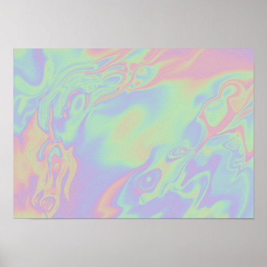 Moderne Holographische Effekte Script Rainbow Past Poster (Vorne)