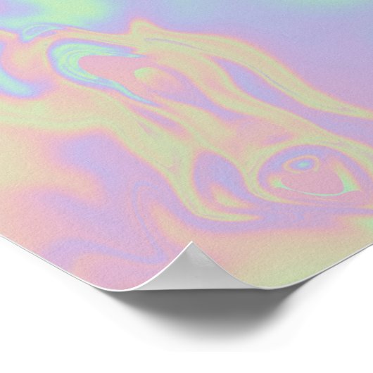 Moderne Holographische Effekte Script Rainbow Past Poster (Ecke)