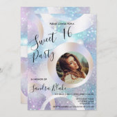 Moderne Holographische Folien ergänzen das Foto Ho Einladung (Vorne/Hinten)