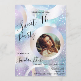 Moderne Holographische Folien ergänzen das Foto Ho Einladung