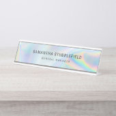 Moderne Holographische Mitarbeiter Schreibtischnamensplakette (Vorderseite )
