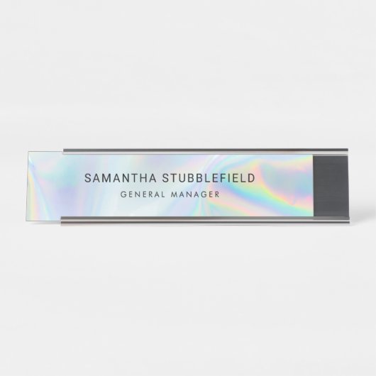 Moderne Holographische Mitarbeiter Schreibtischnamensplakette (Vorderseite )