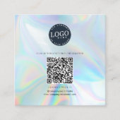 Moderne Holographische QR Code Social Media-Websit Quadratische Visitenkarte (Vorderseite)