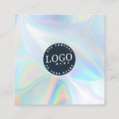 Moderne Holographische QR Code Social Media-Websit Quadratische Visitenkarte (Rückseite)