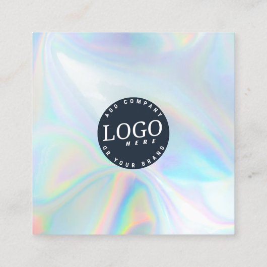 Moderne Holographische QR Code Social Media-Websit Quadratische Visitenkarte (Rückseite)