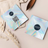 Moderne Holographische QR Code Social Media-Websit Quadratische Visitenkarte