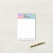 Moderne Holographische Rainbow Pastel Post-it® Not Post-it Klebezettel (Auf Schreibtisch)