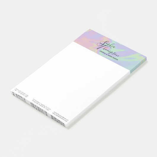 Moderne Holographische Rainbow Pastel Post-it® Not Post-it Klebezettel (angewinkelt)