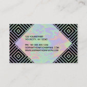 Moderne Holographische Symmetrie-Musterkarte Visitenkarte (Rückseite)