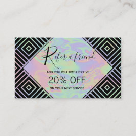 Moderne Holographische Symmetrische Musterverweisk Empfehlungskarte