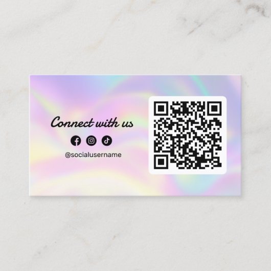 Moderne Holographische Verbindung mit uns Haarstyl Visitenkarte (Vorderseite)