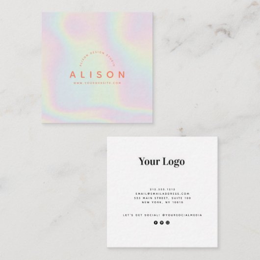 Moderne Holographische Visitenkarte (Vorne/Hinten)