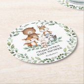 Moderne Holz-Grünanlage Tierbabydusche Dekoration Runder Pappuntersetzer (Angewinkelt)