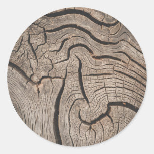 Moderne Holz Holzstämme Runder Aufkleber