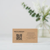 Moderne Holz-QR-Code-Minimalist Professional Visitenkarte (Stehend Vorderseite)