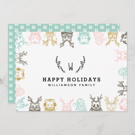 Moderne Holzarten Weihnachten (Vorne/Hinten)