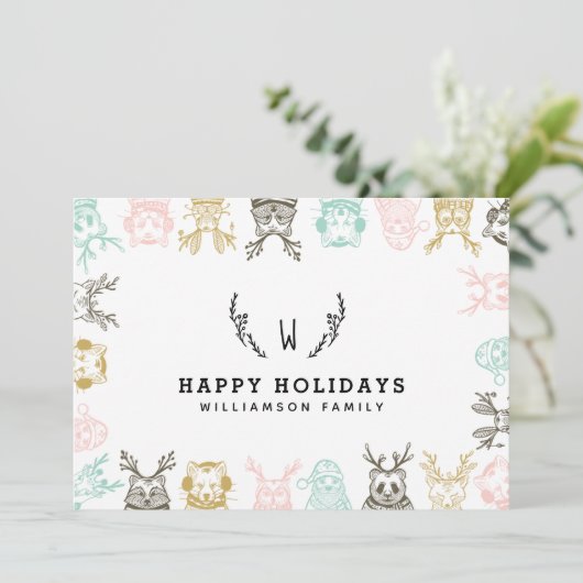 Moderne Holzarten Weihnachten (Stehend Vorderseite)