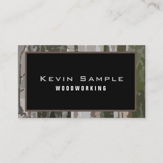 Moderne Holzbearbeitung Digitale Camouflage Woodla Visitenkarte (Vorderseite)