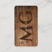 Moderne Holzbearbeitungs Monogram Teak Wood Initia Visitenkarte (Vorderseite)