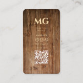 Moderne Holzbearbeitungs Monogram Teak Wood Initia Visitenkarte (Rückseite)