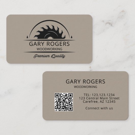 Moderne Holzbearbeitungsbranche Visitenkarte (Vorne/Hinten)