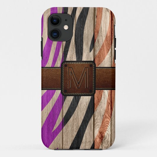 Moderne Holzbraune Lederoptik Case-Mate iPhone Hülle (Rückseite)