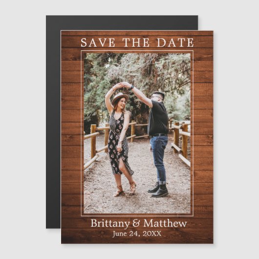 Moderne Holzdrucktechnik Magnetic Save the Date Magnetkarte (Vorne/Hinten)